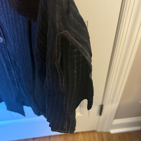 We The Free Black Pinstriped button down Shirt Dress - Picture 7 of 12